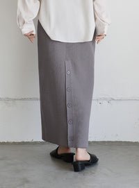 【Et】2WAYボタンリブニットタイトスカート【SALE】