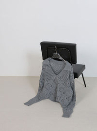 透かし編みスキッパーニット