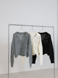 透かし編みスキッパーニット