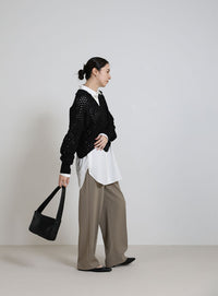 透かし編みスキッパーニット