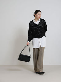 透かし編みスキッパーニット