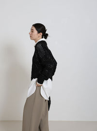 透かし編みスキッパーニット