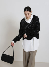 透かし編みスキッパーニット