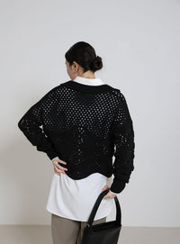 透かし編みスキッパーニット