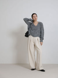 透かし編みスキッパーニット