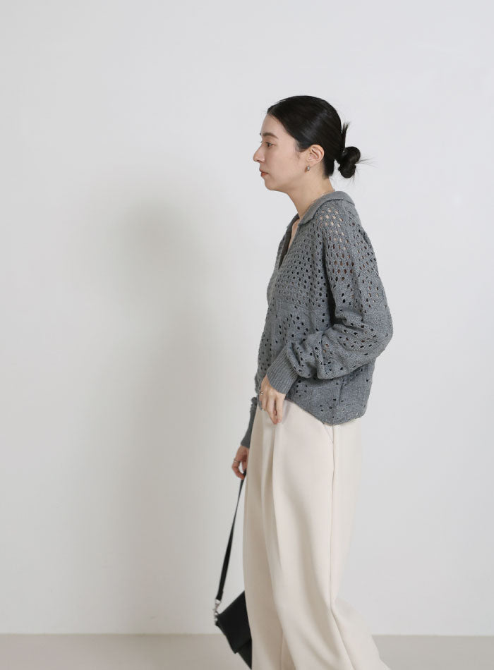 透かし編みスキッパーニット – SELECT MOCA