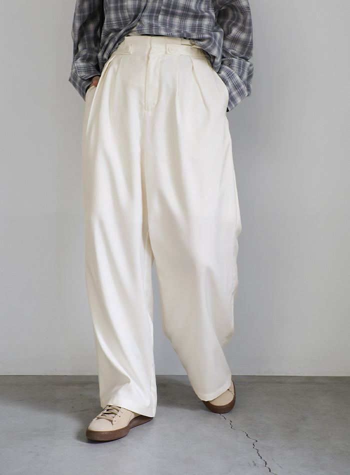 サイドベルトボタンワイドパンツ【SALE】 – SELECT MOCA
