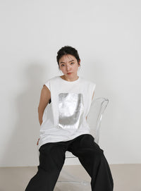 サイドベルトボタンワイドパンツ