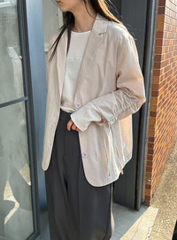ギャザースリーブバックスリットジャケット【SALE】