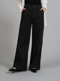 【Et】Semi-Flared Denim Pants