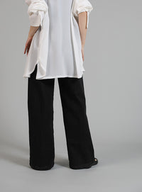 【Et】Semi-Flared Denim Pants