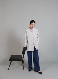 【Et】Semi-Flared Denim Pants