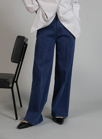 【Et】Semi-Flared Denim Pants