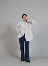 【Et】Semi-Flared Denim Pants