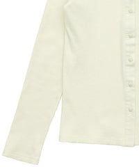 2WAYボタンデザインリブトップス