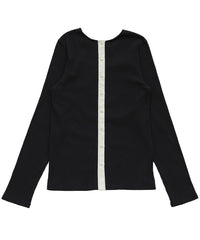 2WAYボタンデザインリブトップス