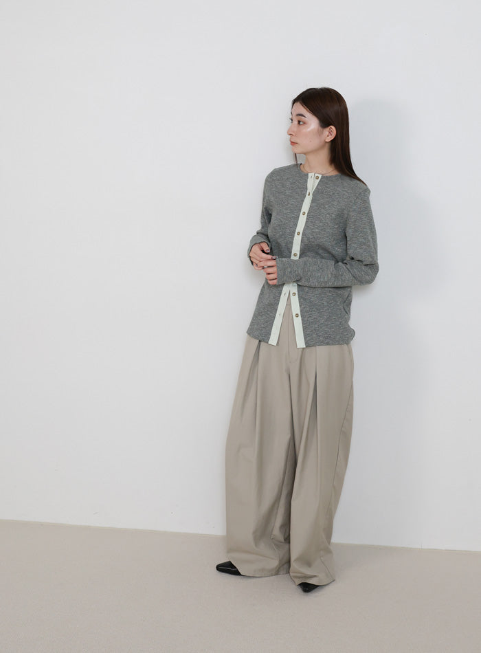 2WAYボタンデザインリブトップス – SELECT MOCA