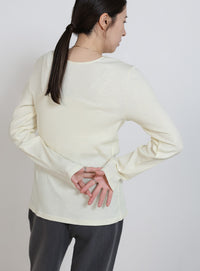 2WAYボタンデザインリブトップス