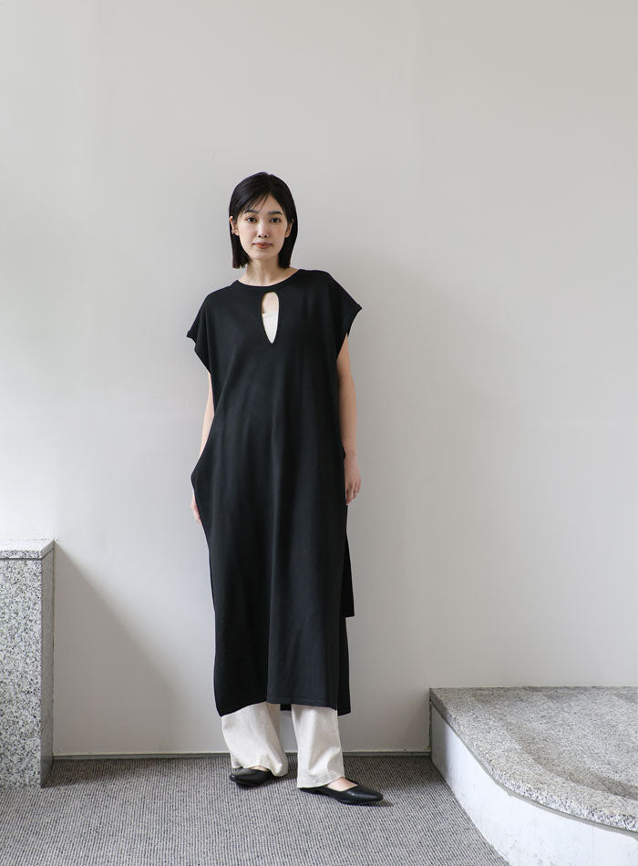 【Et】キーネックニットベストワンピース