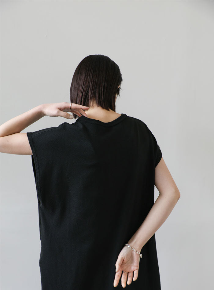 【Et】キーネックニットベストワンピース