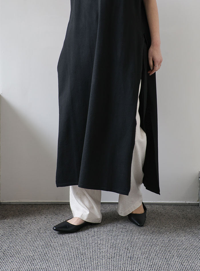 【Et】キーネックニットベストワンピース