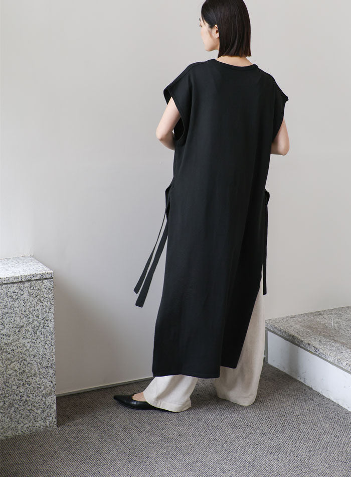 【Et】キーネックニットベストワンピース