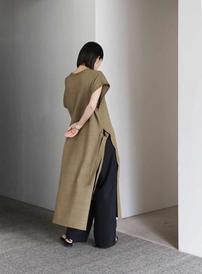 【Et】キーネックニットベストワンピース