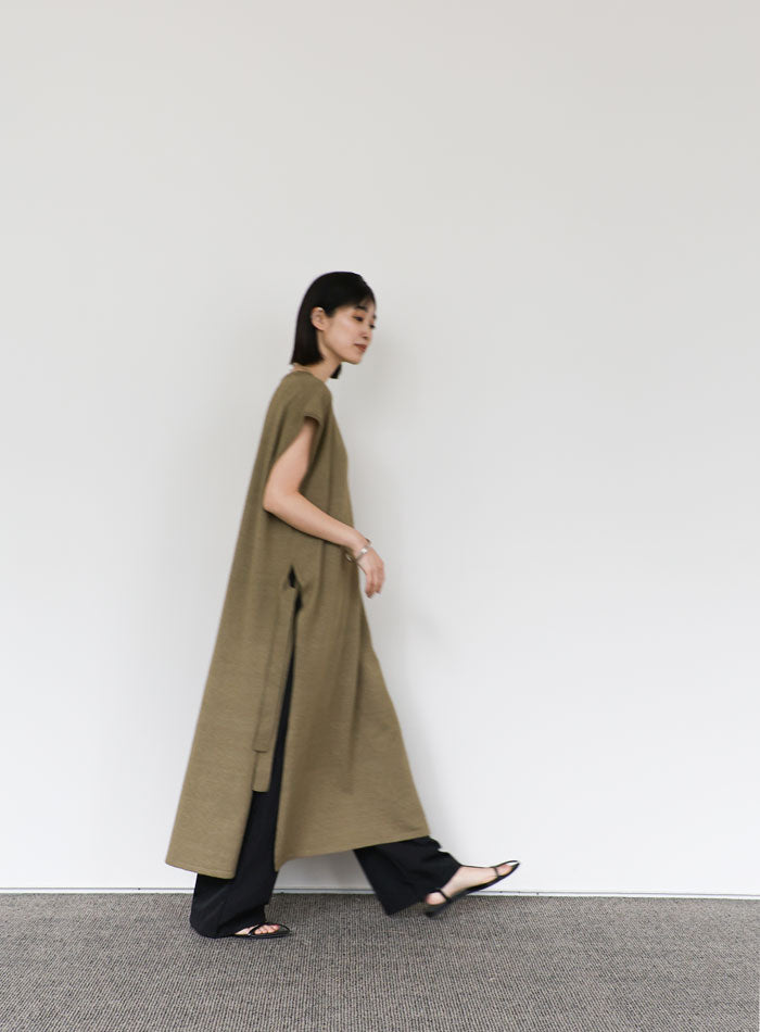 【Et】キーネックニットベストワンピース