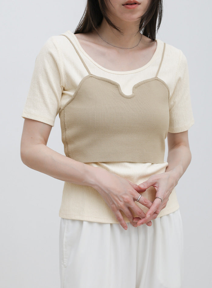 TAN トリミングキャミ ニットビスチェ キャミニットビスチェ – SELECT MOCA