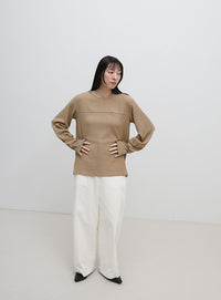 クラッシュジャガードロングカフストップス