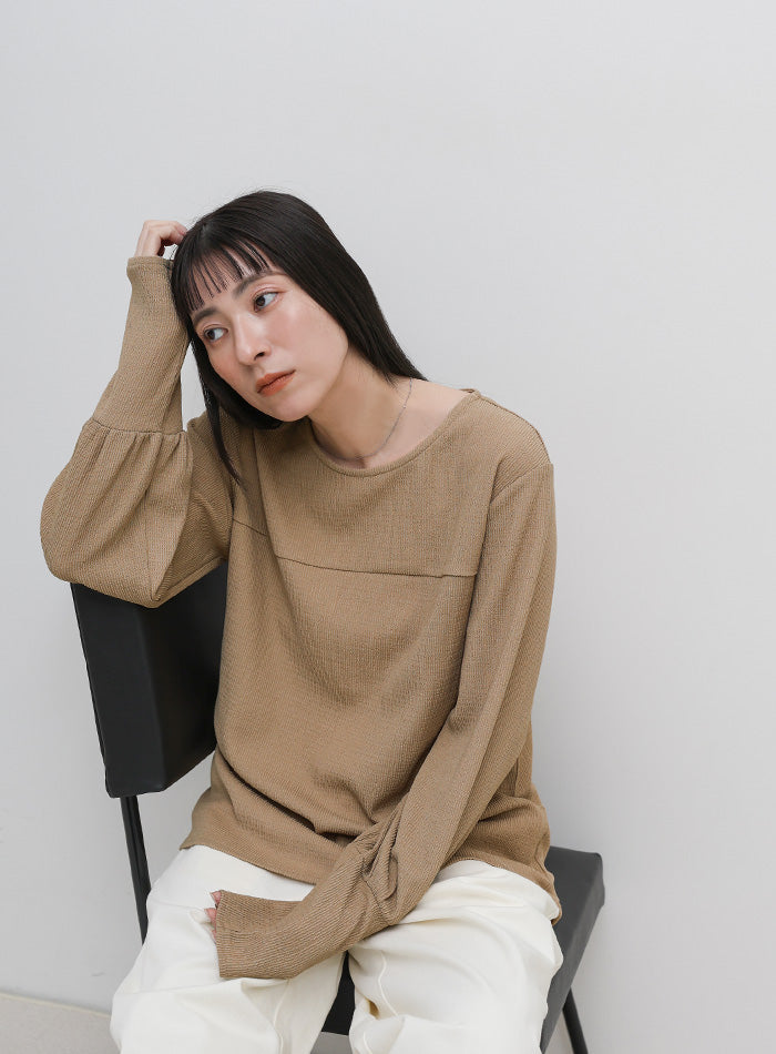 クラッシュジャガードロングカフストップス – SELECT MOCA