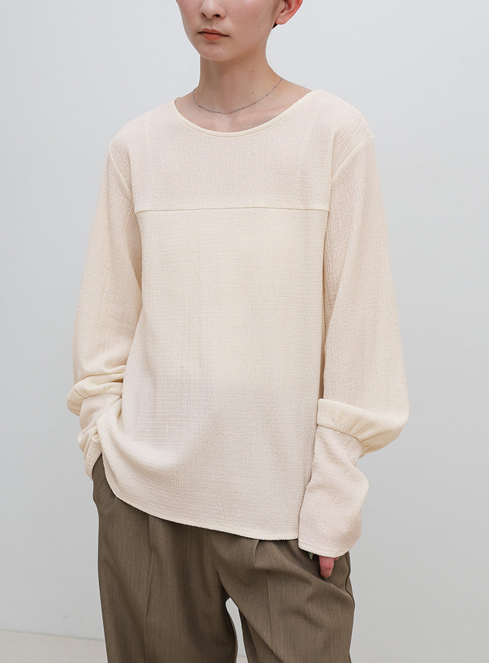 クラッシュジャガードロングカフストップス – SELECT MOCA