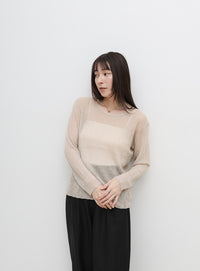 バックスリットシアーカットソー