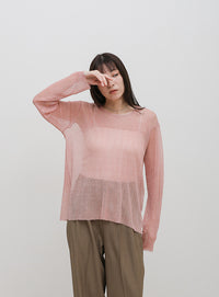 バックスリットシアーカットソー