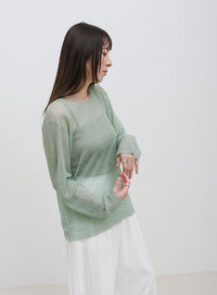 バックスリットシアーカットソー