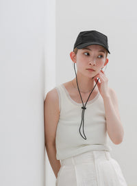 ストラップ付き撥水2WAYキャップ