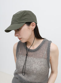 ストラップ付き撥水2WAYキャップ