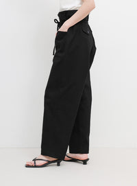 ウエスト紐ベルトパンツ