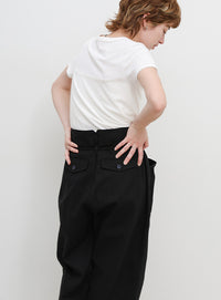 ウエスト紐ベルトパンツ