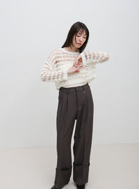 ショート丈メッシュニットトップス – SELECT MOCA