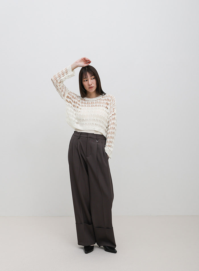 ショート丈メッシュニットトップス – SELECT MOCA