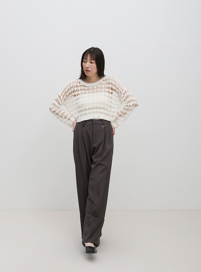 ショート丈メッシュニットトップス – SELECT MOCA
