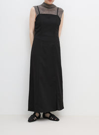 スクエアネックスリットキャミソールワンピース