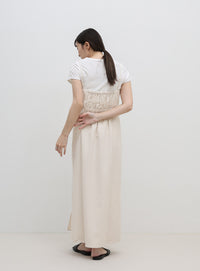 スクエアネックスリットキャミソールワンピース