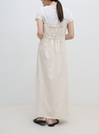 スクエアネックスリットキャミソールワンピース