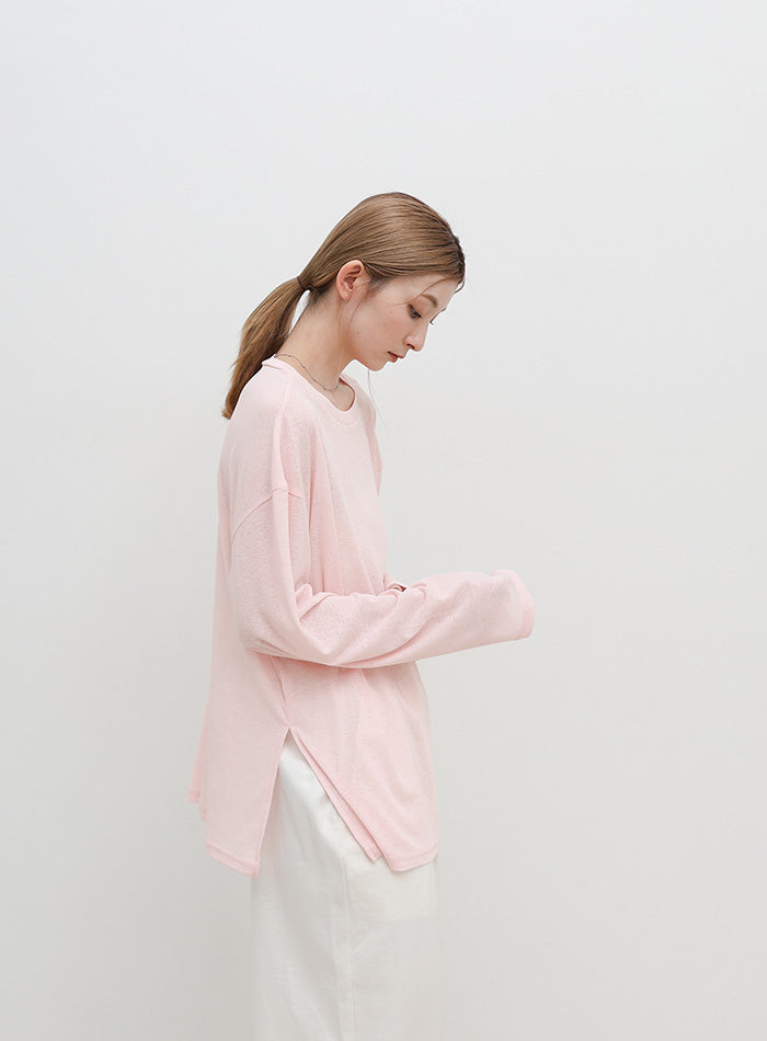 スラブシアークルーネックトップス – SELECT MOCA