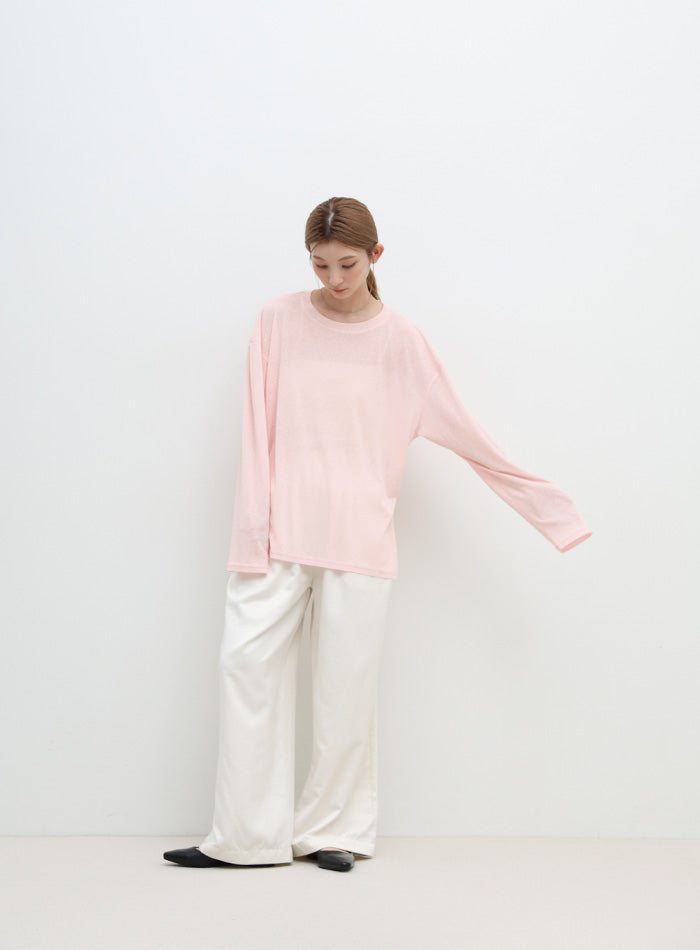 スラブシアークルーネックトップス – SELECT MOCA
