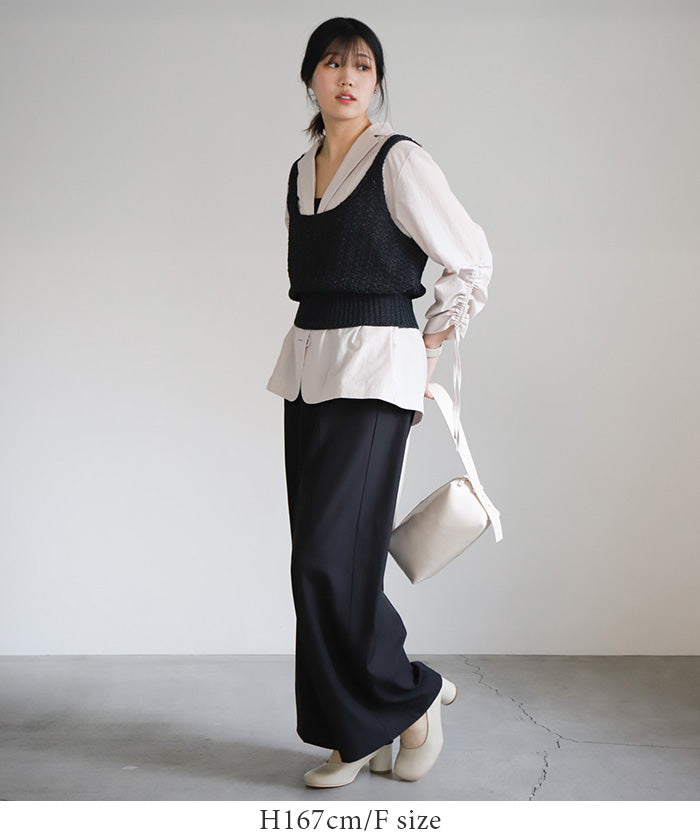 ギャザースリーブバックスリットジャケット【SALE】
