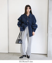 【サイズ展開あり】バックギャザーオーバーデニムジャケット【SALE】