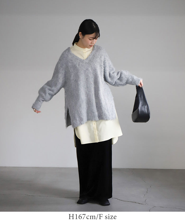 モヘアタッチ2WAYオーバーニット